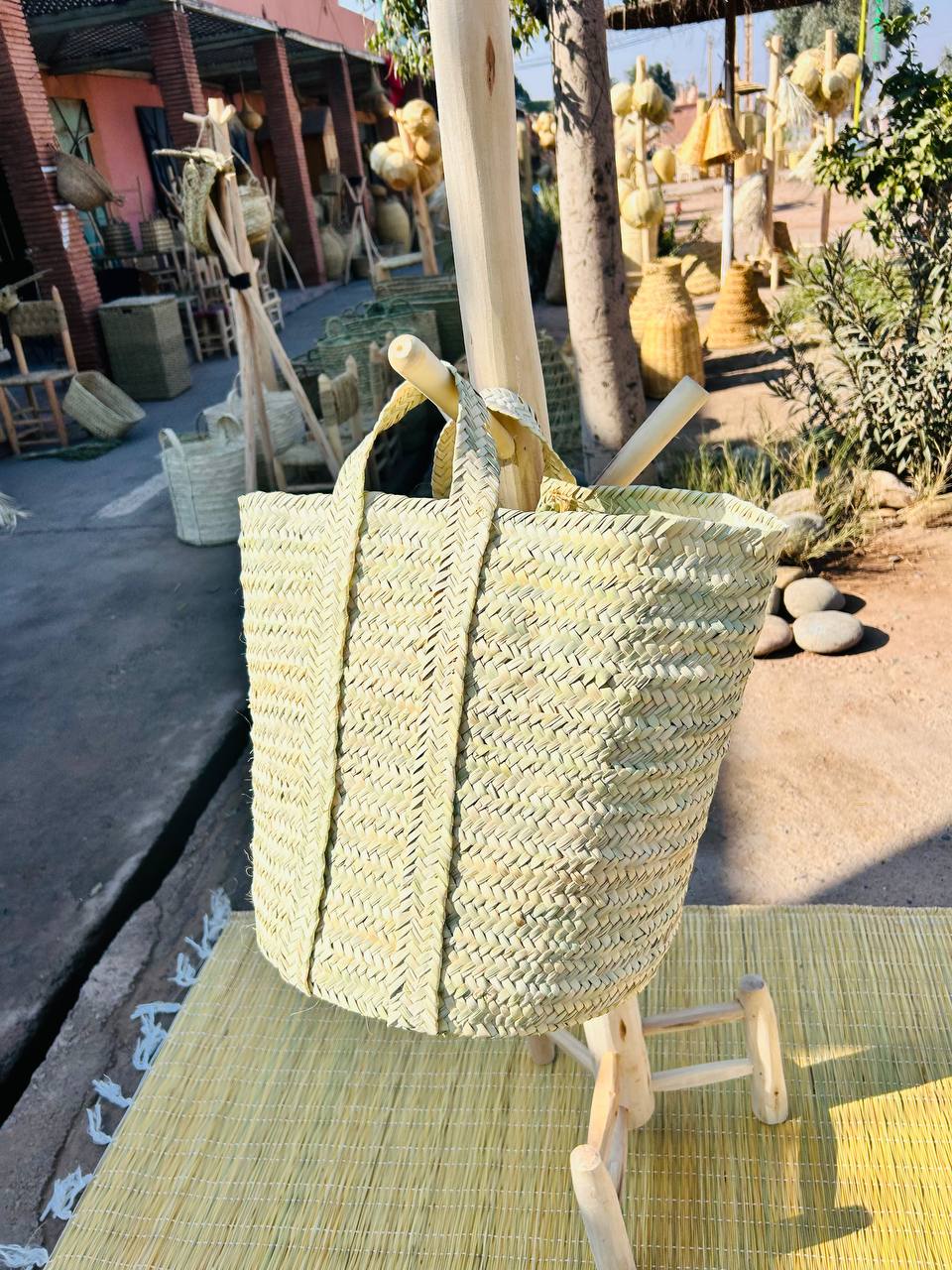 Grand Panier en Doum – Artisanat Traditionnel et Élégant
