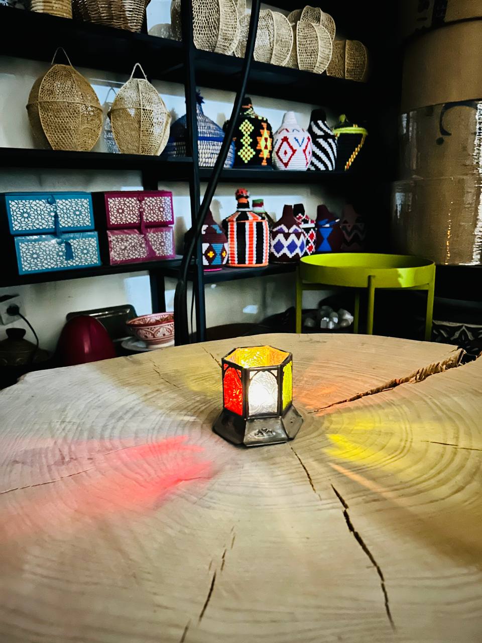 Abat-jour en Métal pour Bougie - Motifs Entrechoqués, Style Marocain