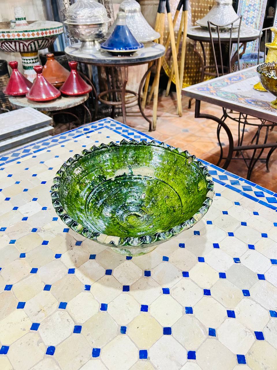 Bol Artisanal en Céramique Tamgroute - Vert Uni