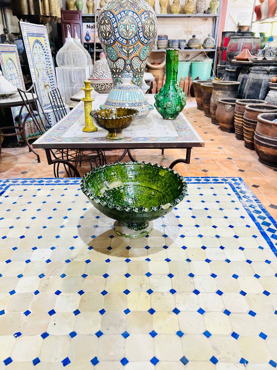 Bol Artisanal en Céramique Tamgroute - Vert Uni