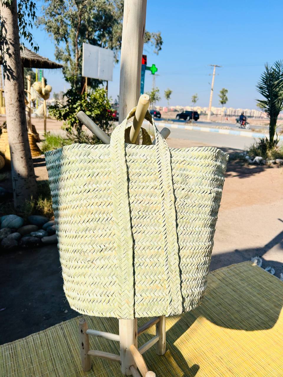 Grand Panier en Doum – Artisanat Traditionnel et Élégant