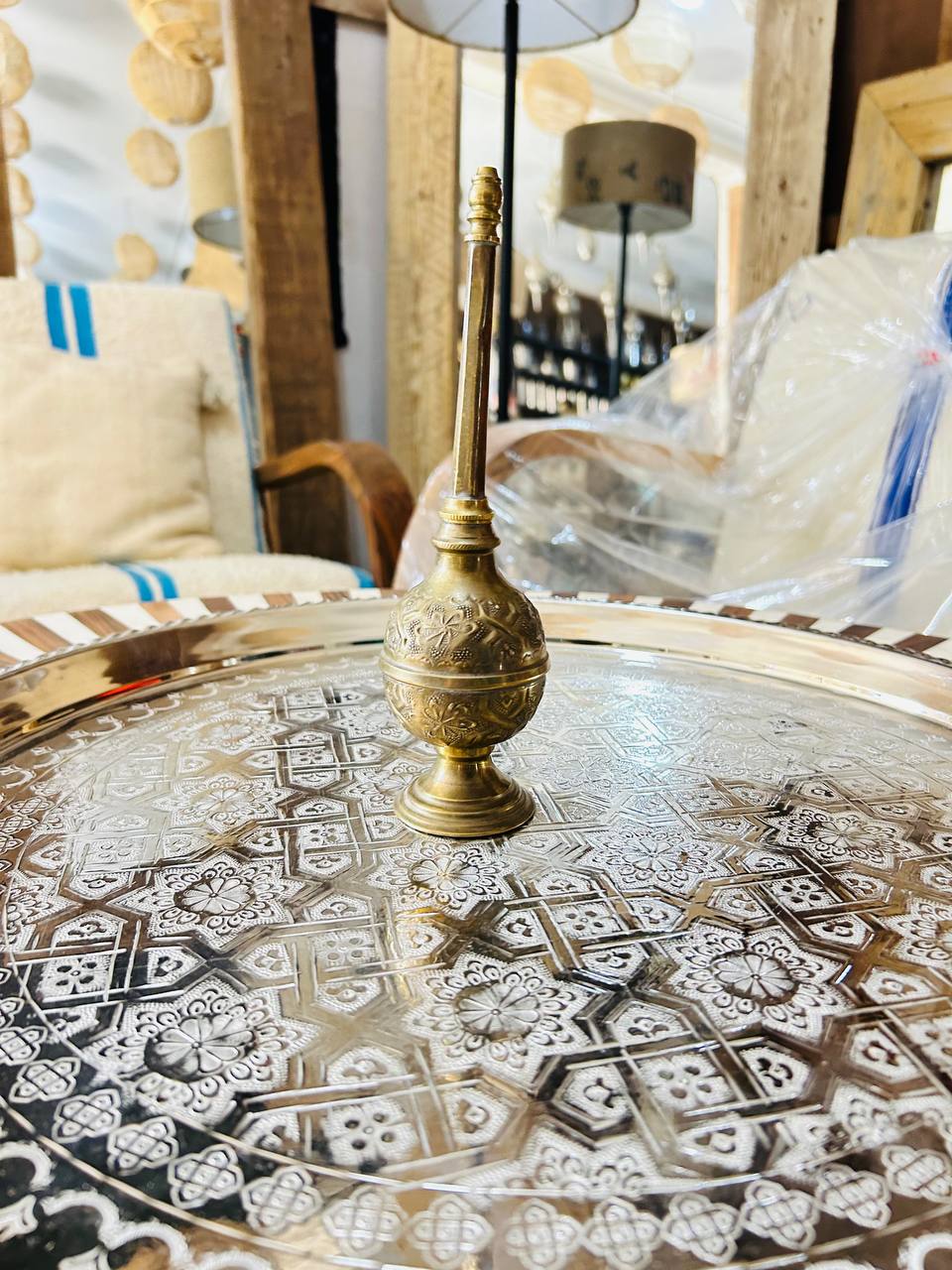 Mrècha Marocaine en Métal Doré - Petit Modèle Traditionnel et Élégant