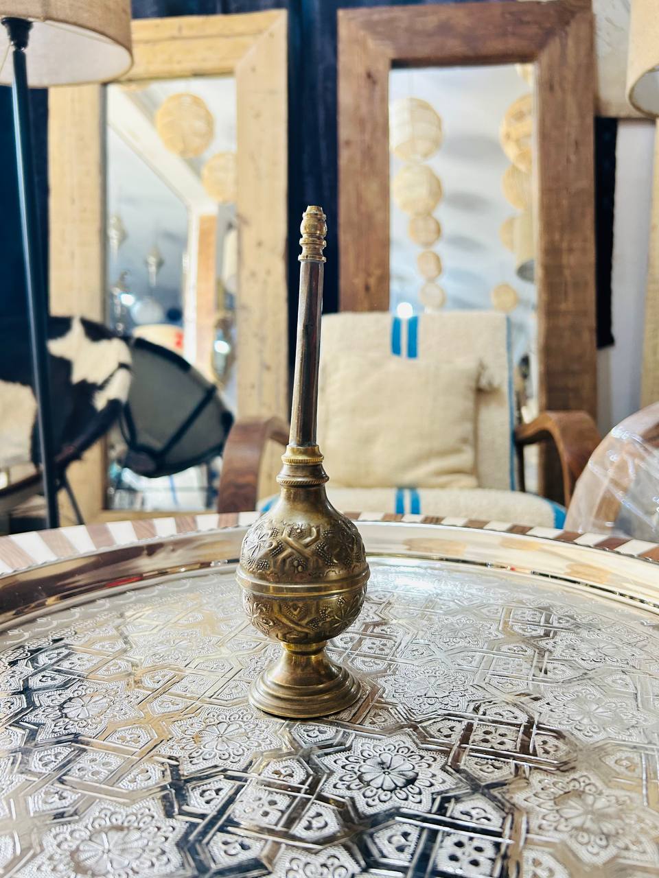 Mrècha Marocaine en Métal Doré - Petit Modèle Traditionnel et Élégant