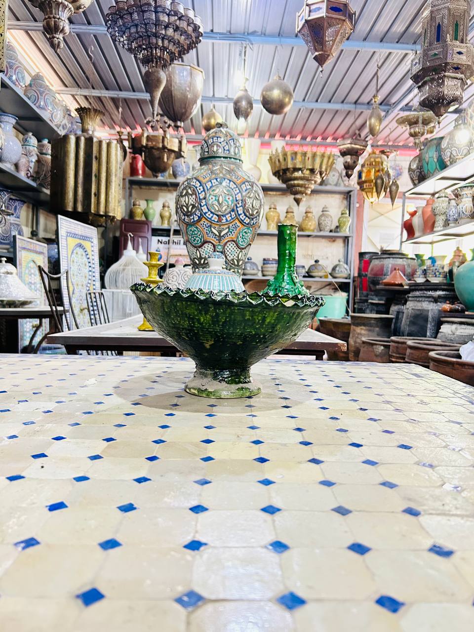 Bol Artisanal en Céramique Tamgroute - Vert Uni